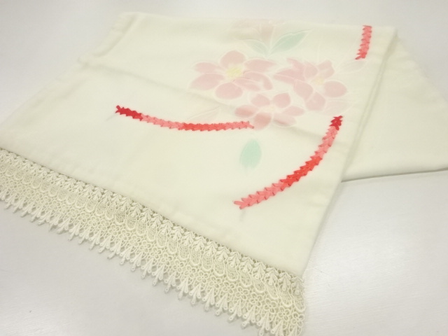 ビロードレースリボン織花模様ショール